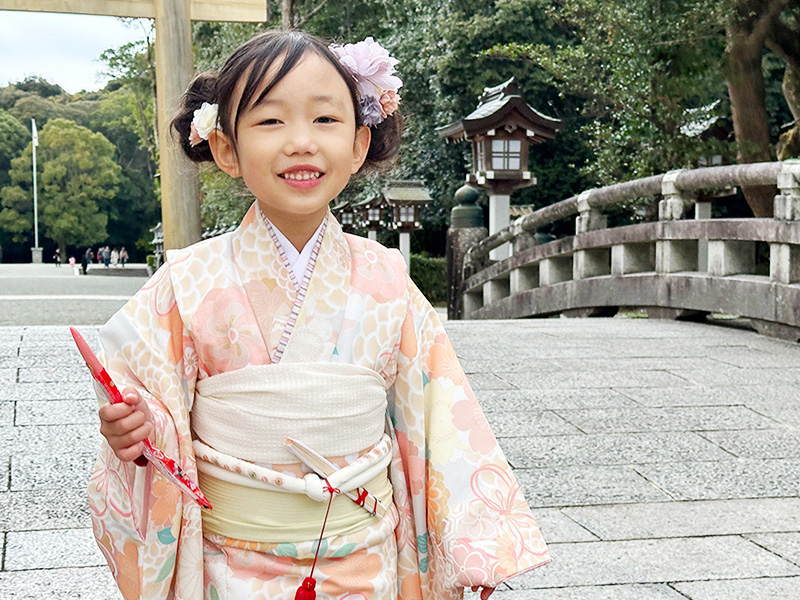 7歳の七五三に大人気 愛されツインお団子スタイル