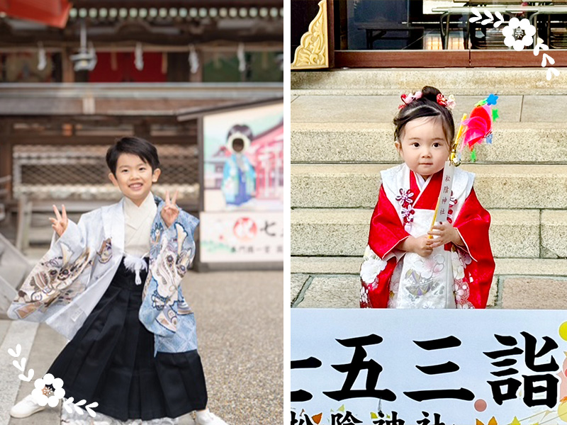 第2位:神社内「七五三」看板前