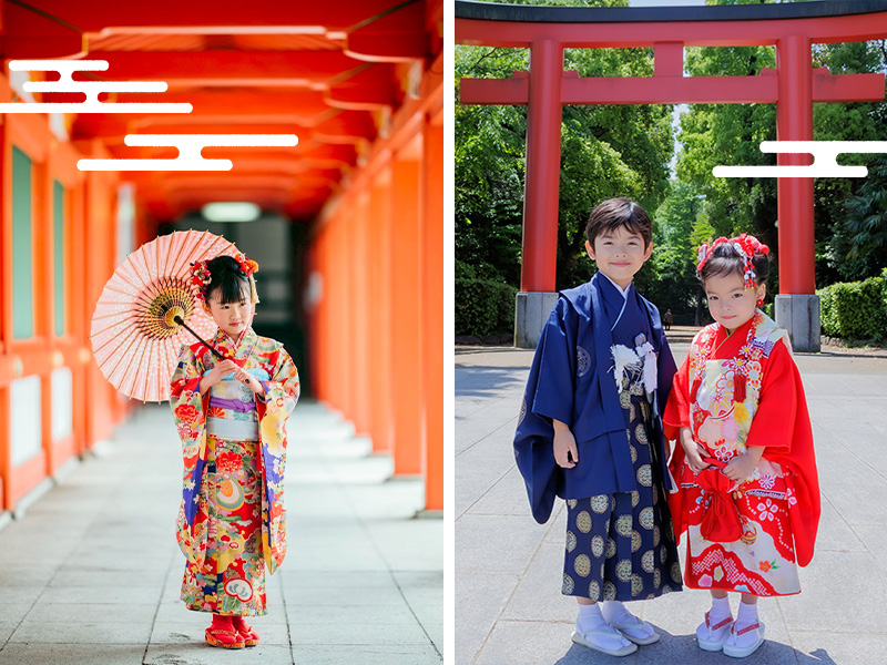 第3位:神社の赤い鳥居前