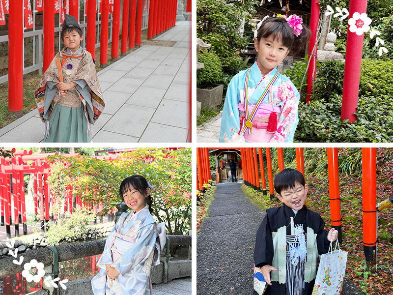 第3位:神社の赤い鳥居前
