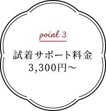 point3 試着サポート料金3,300円～